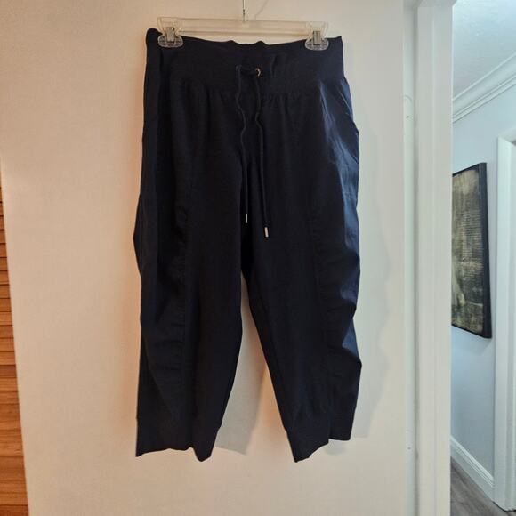 Women's/ Juniors Brisos Blue Capri Drawstring Pants With Pockets Size Medium - Picture 1 of 5